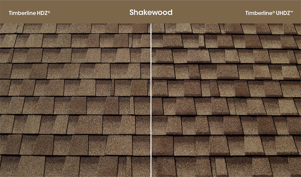 timberline hdz® shingles vs timberline® uhdz™ in shakewood Timberline HDZ® Shingles vs Timberline® UHDZ™ in Shakewood