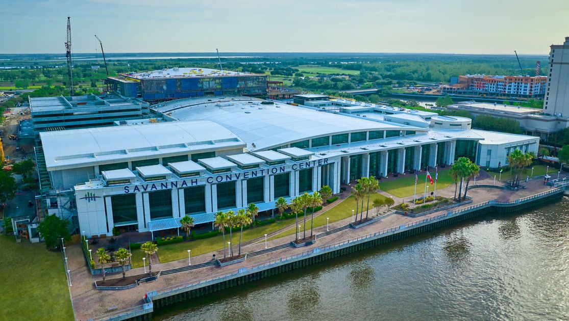 The parabolic shape of the Savannah Convention Center roof required a flexible and durable membrane
