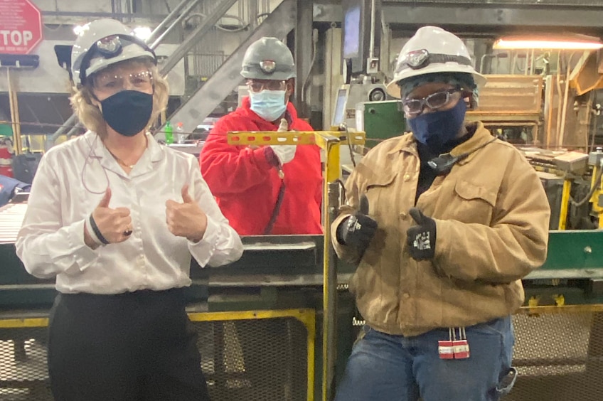 thumbs up at the plant