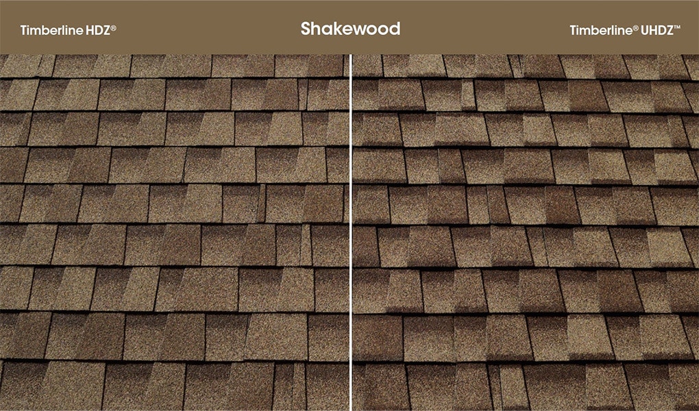 Timberline HDZ® Shingles vs Timberline® UHDZ™ in Shakewood