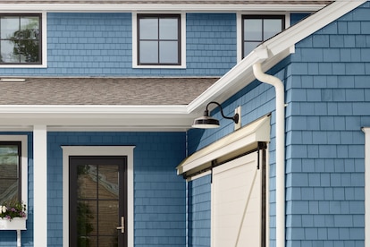A house's roof edge trim, or soffits and fascia.