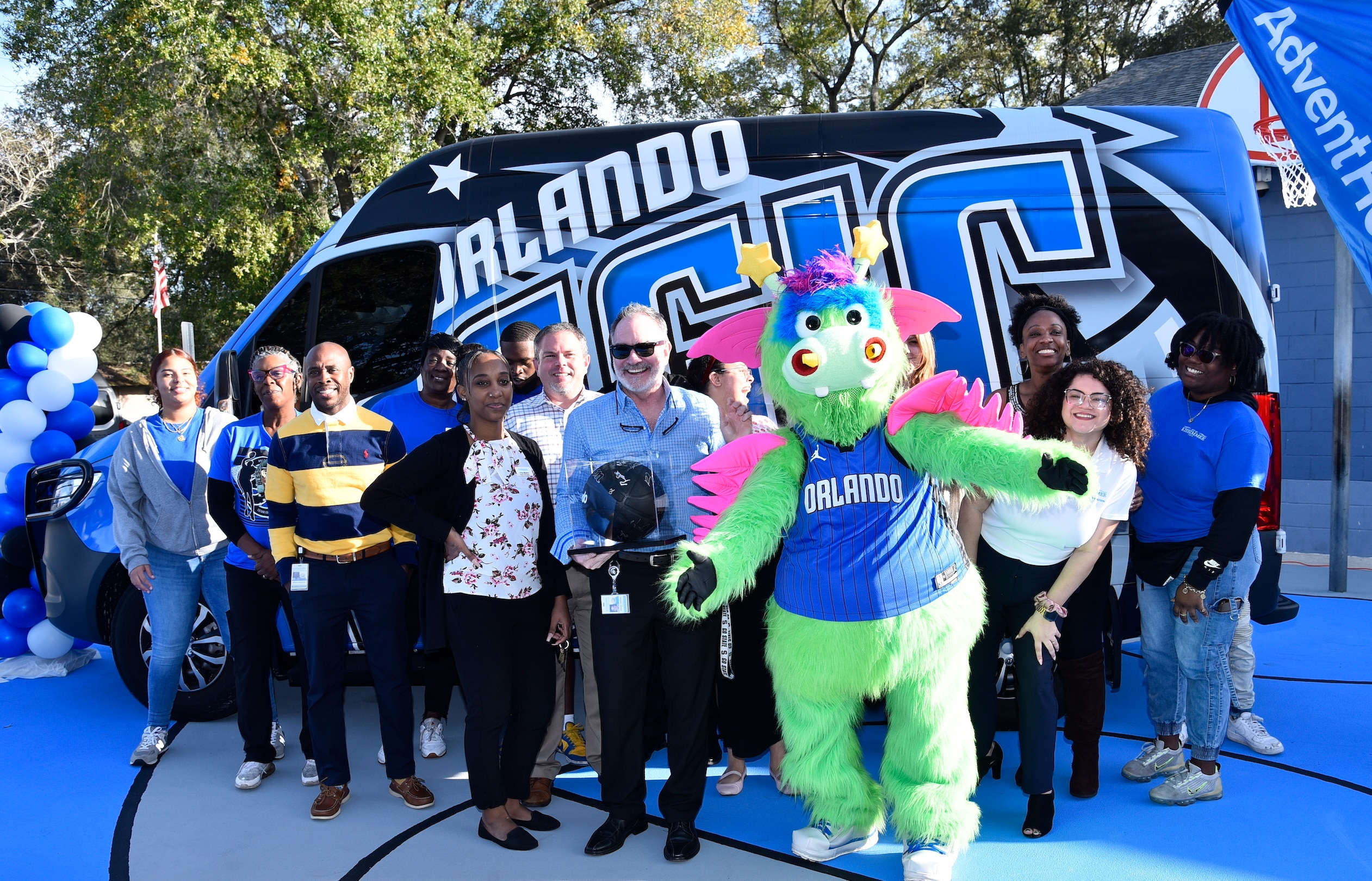 Current and former Orlando Magic players, and Kissimmee Mayor Olga Gonzalez celebrated the court's unveiling