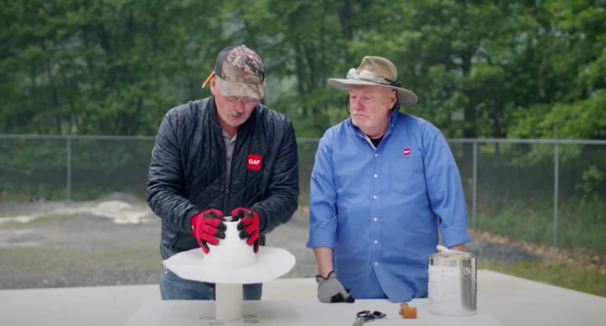 everguard self-adhered white vent boot installation video GAF's Roofing It Right Series, Dave & Wally provide an overview of GAF's EverGuard Self-Adhered Vent Boot. They show how this prefabricated accessory can save time and make installation easier.