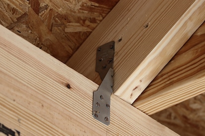 A close-up of a hurricane strap.