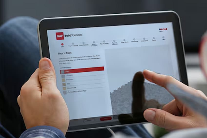 Person using tablet.