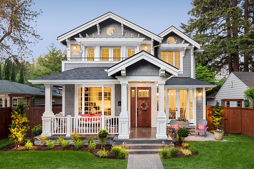 Exterior design of a luxury suburban home