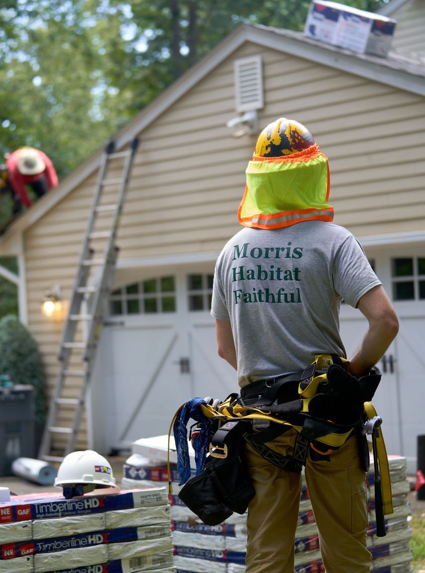 Having proper safety equipment when installing a roof is very important.