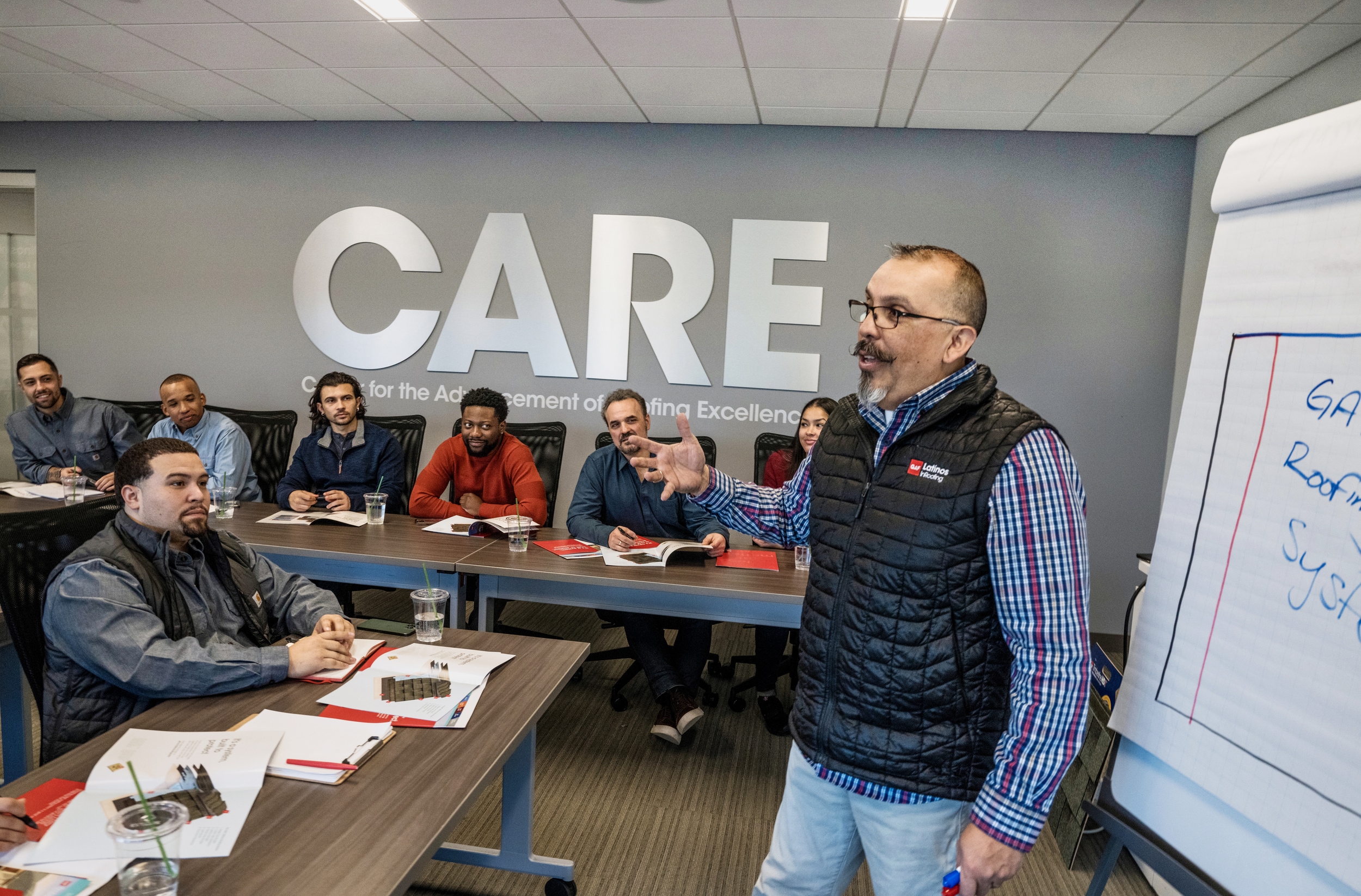 3c25b45a-2043-41f0-b4f0-9008ef65cd8f GAF's CARE training center for roofing contractors