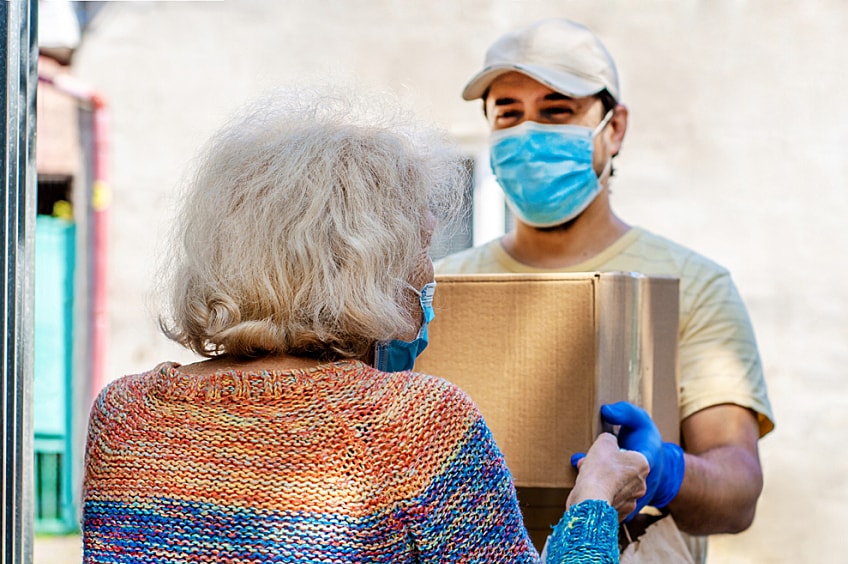 Two contractors discussing National Preparedness Month