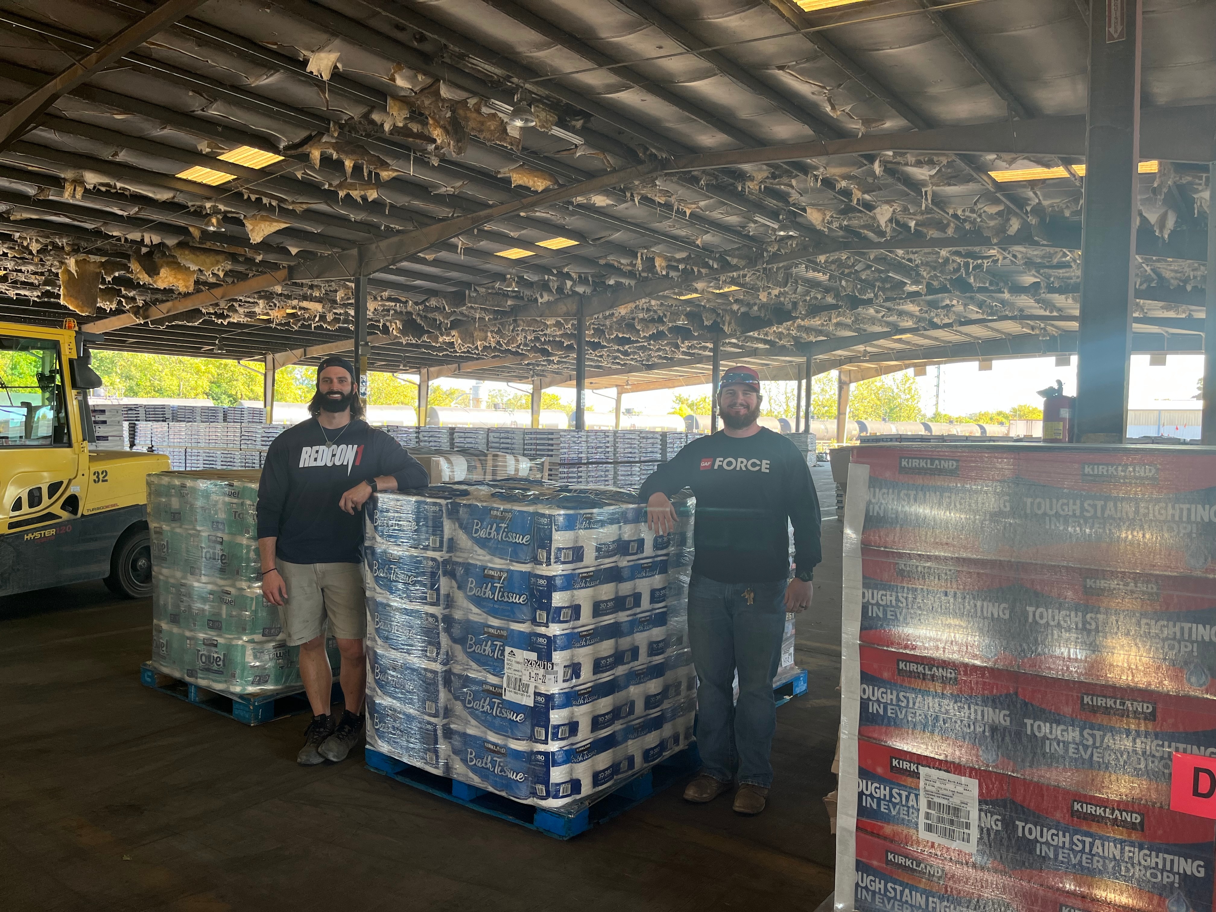 GAF Team members with supplies