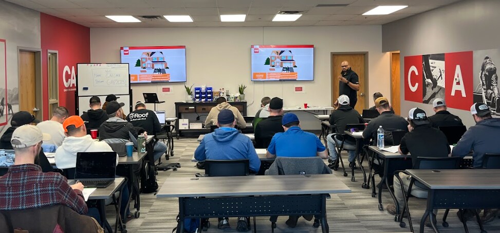 Contractors learning at the FORTIFIED Roof Training